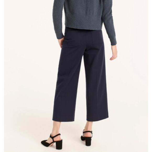 NWT J. Crew Sydney Pants Size 0P Black Wide Cropped Petite Stretch BF405 - Picture 7 of 16